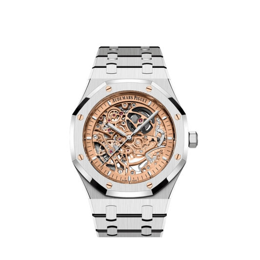Audemars Piguet Royal Oak 15407ST.OO.1220ST.02 Double Balance Wheel Openworked Stainless Steel Pink Gold-Toned Dial (2024) $265,000.00