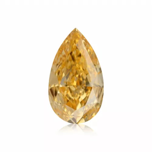 0.66 Carat Natural Fancy Intense Orange Diamond Pear VS2 GIA Certified Rare Gift