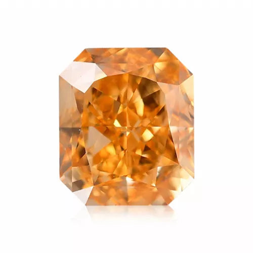 0.62 Carat Fancy Vivid Yellowish Orange Natural Loose Diamond Radiant VS2 GIA